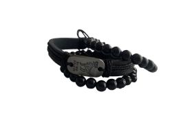 Aries Star Sign Leather And Beads Bracelet