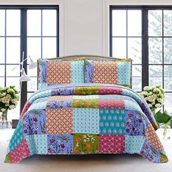 Slpr All Is Bright 2-PIECE Lightweight Printed Quilt Set Twin With 1 Sham Pre-washed All-season Machine Washable Bedspread Coverlet