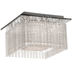 Bright Star Lighting - Square 21 Watt LED Ceiling Fitting With Glass Rods And Acrylic Crystals