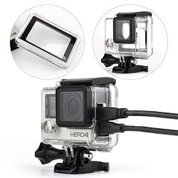 Wiserelecton Side Open Skeleton Housing For Gopro Hero4 Hero3+ Hero 3 Cameras With Bacpac Touched Panel Lcd Screen Protective Backdoor And Lens