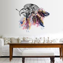 Eagle With Graphic Feather Details Decor Walll ART-SK7085