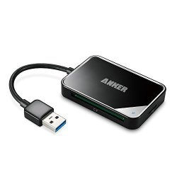 Anker 4-PORT USB 3.0 Portable Card Reader For Sdxc Sdhc Sd Cf High-speed Cf Udma Ms Micro Sdxc Micro Sdhc And Micro Sd Cards