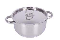 Saphire Silver Stainless Steel Casserole With Lid - 20CM