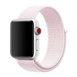 Bea Fashion For Apple Watch Band 42MM 38MM Soft Breathable Woven Nylon Replacement Sport Loop Band For Apple Watch Series 3 Series 2 Series 1 Pearl Pink 42MM