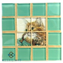 Mosaic Project: Decoupage Coaster - Cat 4. Diy Kit