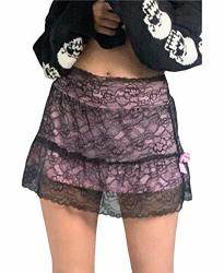 Sexy Women Lace Patchwork MINI Pleated Skirts High Waist Goth Y2K Skirt  Punk Dark Academia Aesthetic E Girl Clothing A-purple S Prices, Shop Deals  Online