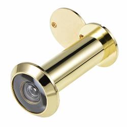 Uxcell Door Viewer Solid Brass 200-DEGREE Door Viewer Peephole With Cover For 2-1 4 To 3-1 2 Inch Thick Door Polished Gold Finish