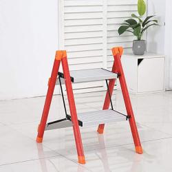 Bizi Step Stool Folding Aluminum Pedal Pedal Ladder Shoe Bench Gardening Tools Red Yellow Home Step Stool Color : B Size : 2 Steps