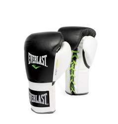 Everlast Powerlock Pro Laced Training Gloves - Black & White - 14OZ