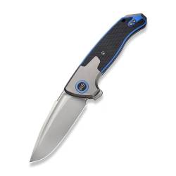We Knife Press Check Titanium Black blue gray Handle WE20078B-2