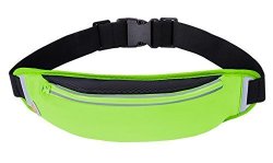 Jieshkouon Running Belt Multifunctional Zipper Pocket Waterproof Waist Bag Used For Running Hiking Fitness Etc.suitable For IPHONE6 6PLUS 6S 6SPLUS 7 7PLUS 8 8PLUS Samsung Htc Etc. Green