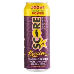 Score Sparkling Passion Fruit Flavoured Energy Drink Can 500ML