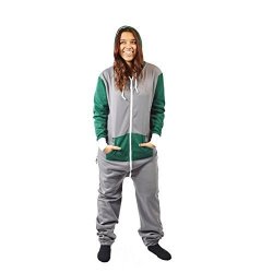 The Snooze Shack Onesie Jumpsuit With Drop Seat - So Zen Large Green And Grey