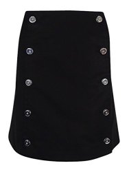 Michael Michael Kors Women's Button-front MINI Skirt Black 10