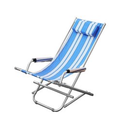Aluminium Beach Chair - Blue And White