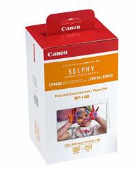 Canon RP-108 Color Ink paper Set Compatible With Selphy CP910 CP820 CP1200 CP1300 Renewed