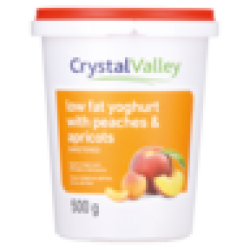 Crystal Valley Low Fat Yoghurt With Peaches & Apricot 500G