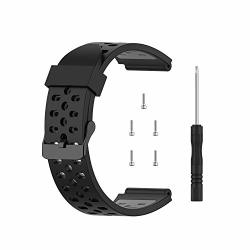 Bands Compatible With Bushnell Neo Ion 1& 2 Soft Silicone Replacement Two-color Breathable Hole Wristband Compatible With Bushnell Neo Ion 1&2 & Bushnell Excel Golf Gps Smartwatch Black&grey