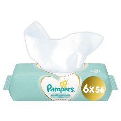 Pampers Baby Wipes Sensitive Protect 6 Packs X 56 Wipes