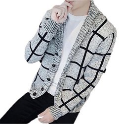 Full Bikifree O-neck Striped Cardigan Sweater Single Breasted Coat Light Graymedium