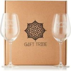 Gin Tribe Gift Tribe Wine Glasses With Sayings 2-PACK