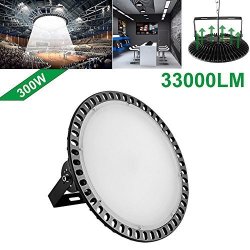 300W Ufo LED High Bay Light Lamp Factory Warehouse Industrial Lighting LED Shop Lighting Chunnuan 33000 Lumen 6000K IP54 Waterproof Dust Proof Warehouse LED