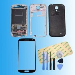 Samsung Galaxy S4 I9500 Full Housing Chassis + Screen Glass Adhesive Tools Black