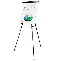 Universal 43150 3-LEG Telescoping Easel With Pad Retainer Adjusts 34" To 64" Aluminum Black
