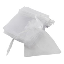 Packet Of 10 White Organza Bags 5cm X 6cm