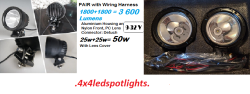 50w Cree T6 Led Spotlight Pair 25w X2 Free Delivery