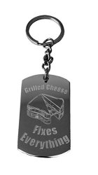 Grilled Cheese Fixes Everything - Metal Ring Key Chain Keychain