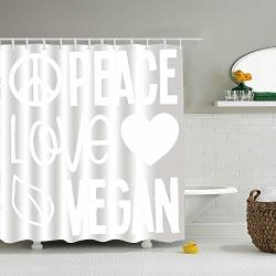 Dorma Peace Love Vegan Shower Curtain Waterproof Polyester Fabric Bathroom Curtain Shower