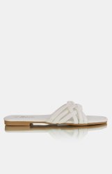 Ladies Plaited Strap Sandals - White - White UK 6