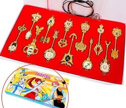 Xcoser Fairy Tail Key Blade Lucy Keychain Necklace Pendant Cosplay Collection Set 2017 Style 6 12 Keys