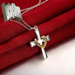 Sterling Silver - Filled Cross Necklace At Low Low Price- Ls 914