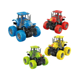 Friction Powered Off Road Stunt Car 4 Pack 4WD Rotation 360 Tractors