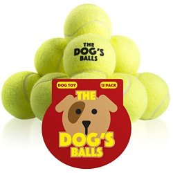 The Dog's Balls 12 Premium Dog Tennis Balls Ball For Puppy Training Play Exercise & Fetch Fits Chuckit Launchers Bouncy Dog Tennis Balls Thicker
