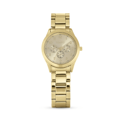 Gents Gold Toned Analogue Multi-dial Look Watch