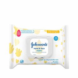 Johnson's Hand & Face Baby Sanitizing Cleansing Wipes For Travel And On-the-go No More Tears Formula Paraben And Alcohol Free 25 Ct Pack Of 4