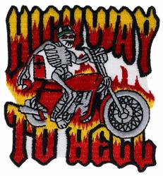 Highway To Hell Skeleton Biker 3" Embroidered Patch AK355A