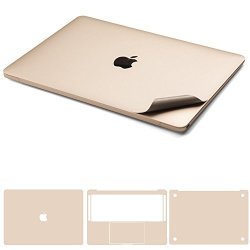 Leze - 4-IN-1 Full Body Cover Macbook Skin Protector Decals Sticker For Apple Macbook Air 13-INCH 13.3" A1466 & A1369 - Gold