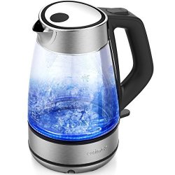 Cusimax Bpa-free 7-CUP Glass Electric Kettle LED Illuminating Cordless Water Kettle With UK Strix Control Auto Shut-off & Boil-dry Protection CMWK-150G