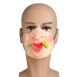 Ea-stone Novelty Latex Rubber Creepy Halloween Costume Party Grimace Half Face Mask -flower