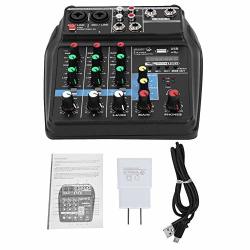Neufday 4 Channel Mixe Professional 4-CHANNEL Audio Mixer Sound Board Console System Stage Stereo Mixer 100 240V Us