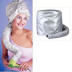 Portable Museya Safe Women Hair Dryer Soft Bonnet Hood Attachment Haircare Salon Hairdressing Hat Silver