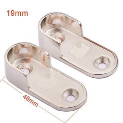 Zimo 2 X 19MM Wardrobe Tube Bearing Clothes Rails Support Clothes Rod Holder