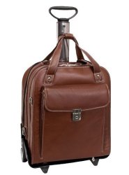 Siamod Pastenello 15.6" Leather Vertical Detachable-wheeled Laptop Briefcase Cognac