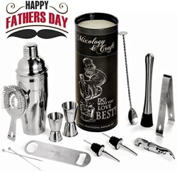 NutriChef Mixology Bartender Cocktail Shaker Set 15 & 30 oz Stainless Steel Mix  Drink Shaker Kit 