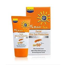 Minus Sol Minus Sun Facial Ultra Sun Protection Spf 50+ Pa+++ Ivory Silky Smooth Cream 0.53 Oz. 15 G.