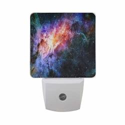 Night Light Outer Space Stars Nebula Auto Sensor LED Dusk Nightlight Decorative To Dawn Plug In Indoor For Kids Childrens 2 Pack